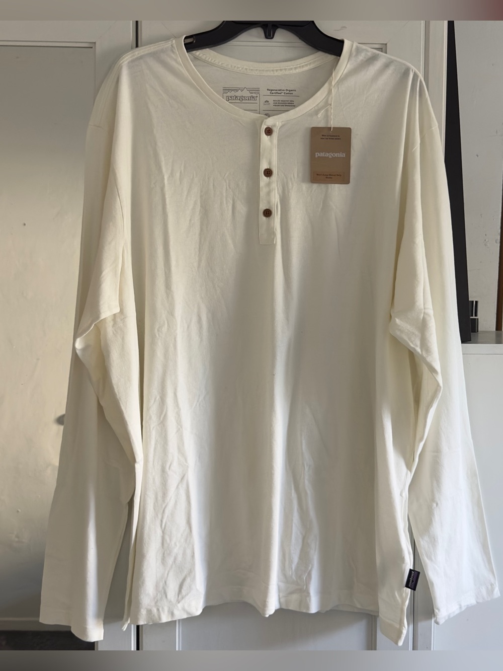 Patagonia Men's Long-Sleeved Daily Henley in Birch White Size XXL